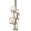 Żyrandol City Lights - 7 źródeł światła Klasyczny pewter geometryczny szklane kwadratowe klosze designerski nowoczesny możliwość ściemniania KL-CITY-LIGHTS7B KICHLER